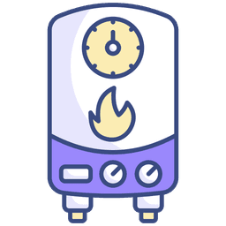 Icono de calentador de agua para revisión técnica